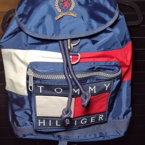 Tommy Hilfiger Navy and Red Backpack